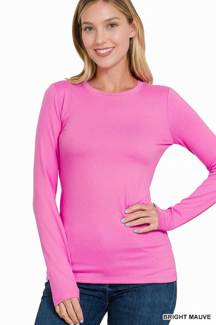 Zenana Microfiber Long Sleeve Tee