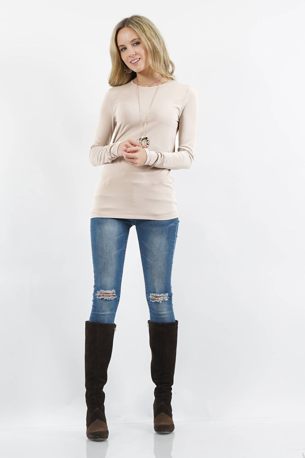 Zenana Microfiber Long Sleeve Tee