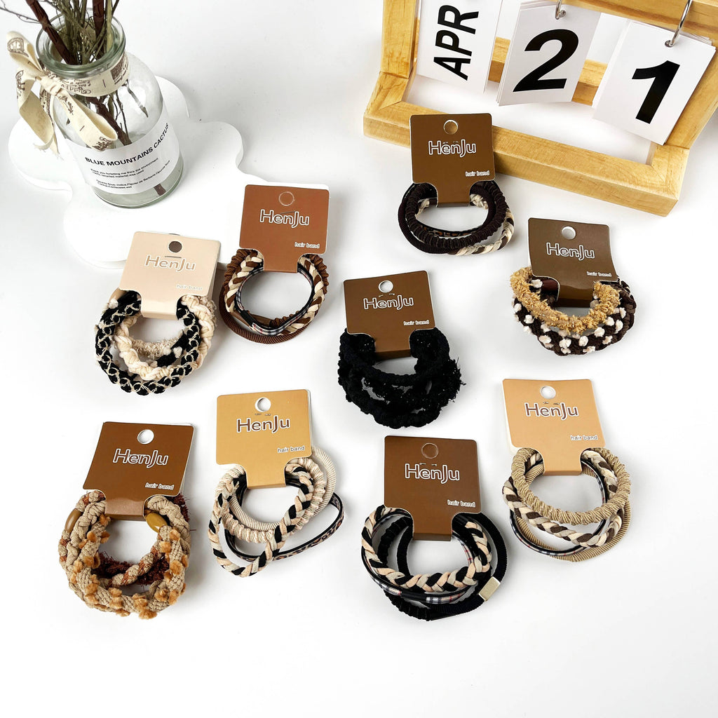 mildstyles - 4pcs of set braided high elastic hair ties