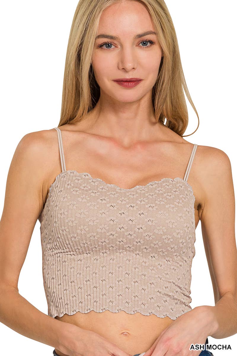 Zenana Seamless Lace Bralette With Bra Pads Zenana