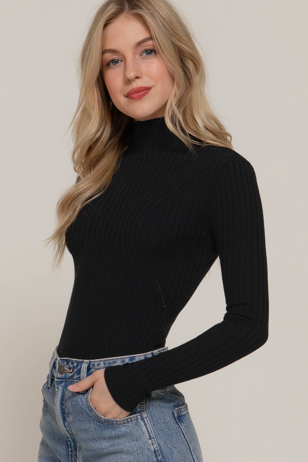 42POPS -  Long Sleeve Turtle Neck Sweater Bodysuit