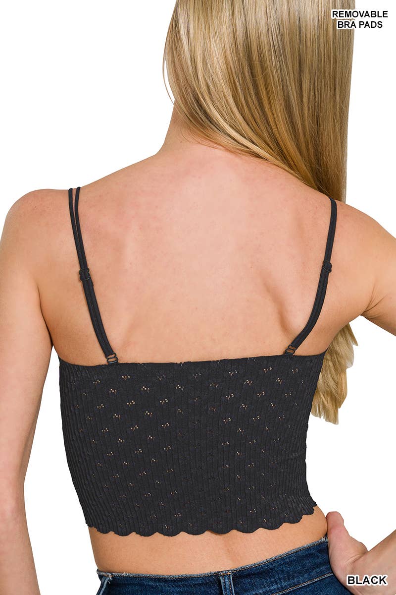 Zenana Seamless Lace Bralette With Bra Pads Zenana