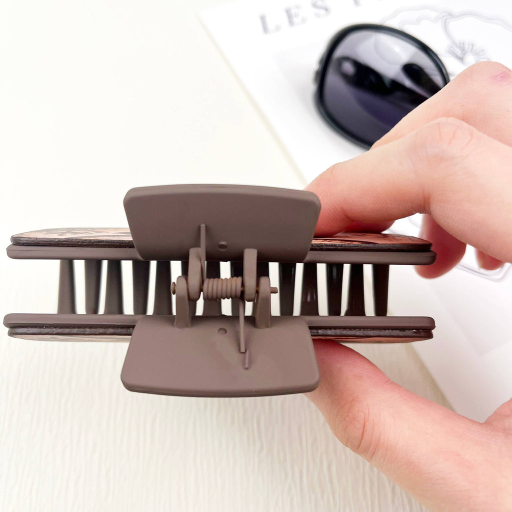 mildstyles - Western cowboy style cow head pattern PU leather Hair clips