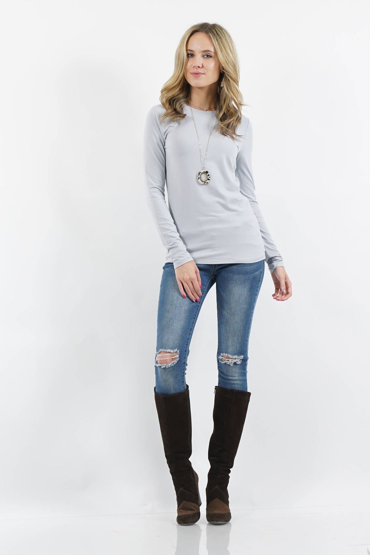 Zenana Microfiber Long Sleeve Tee