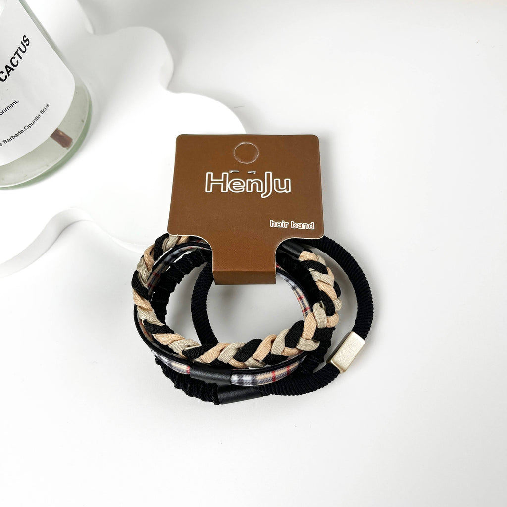 mildstyles - 4pcs of set braided high elastic hair ties