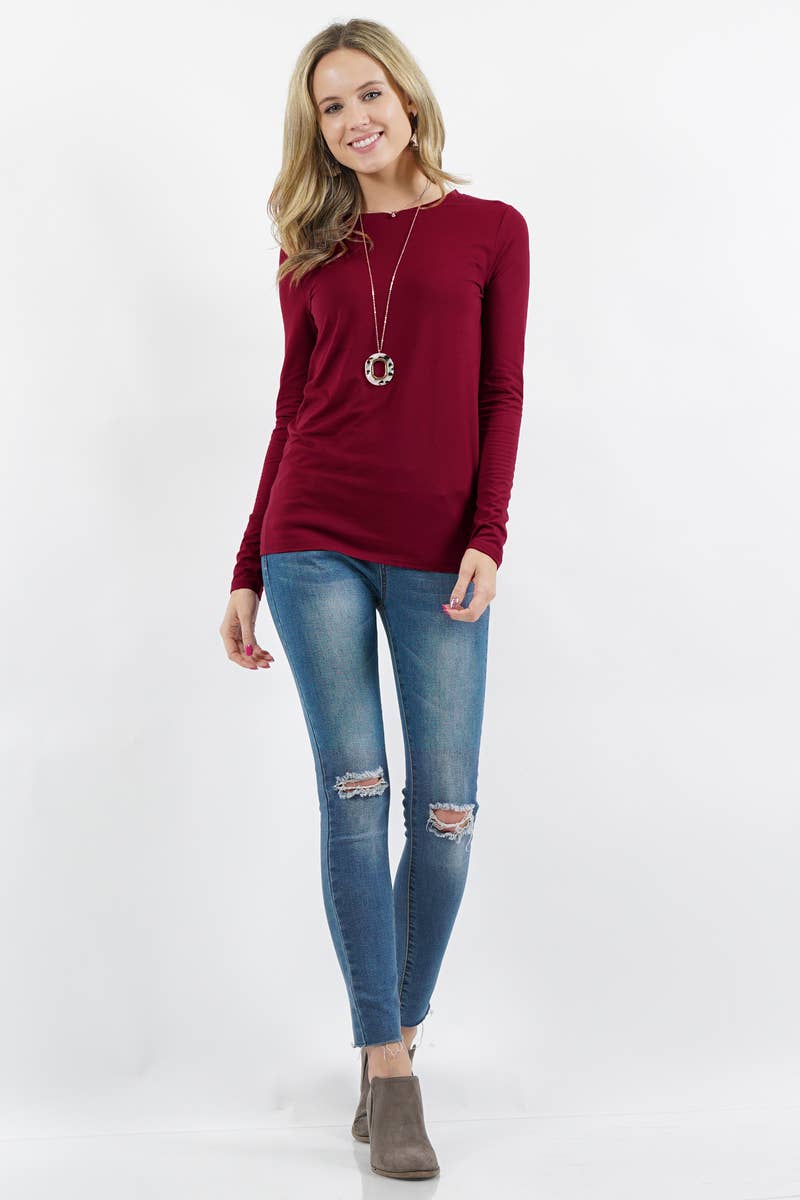 Zenana Microfiber Long Sleeve Tee