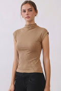 Oddi - Rib Knit Mock Neck Top