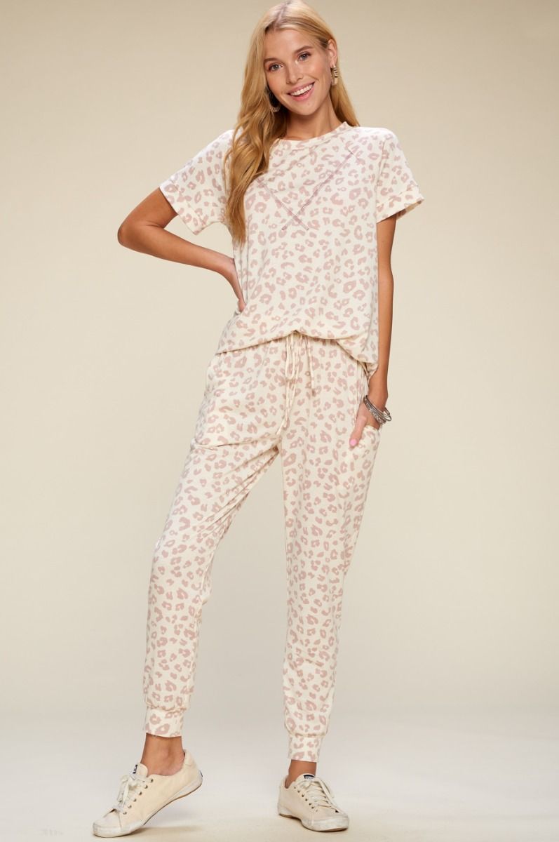 Leopard Print French Terry Jersey Joggers