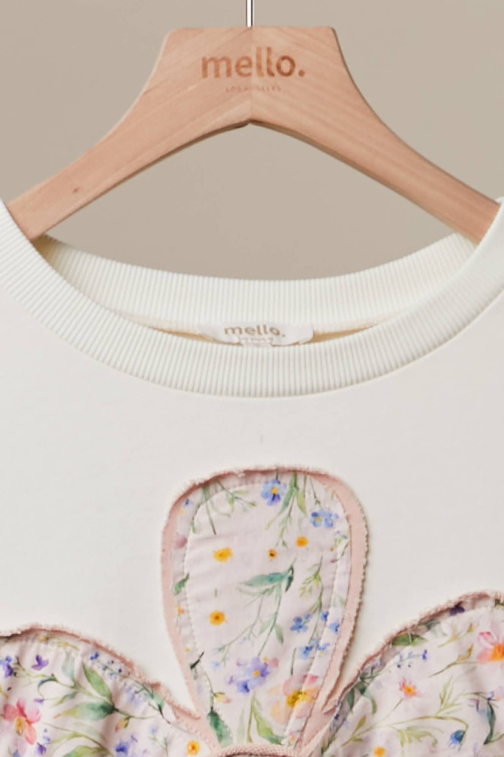 Multi Fabric Flower Patch With Lace Sweatershirts