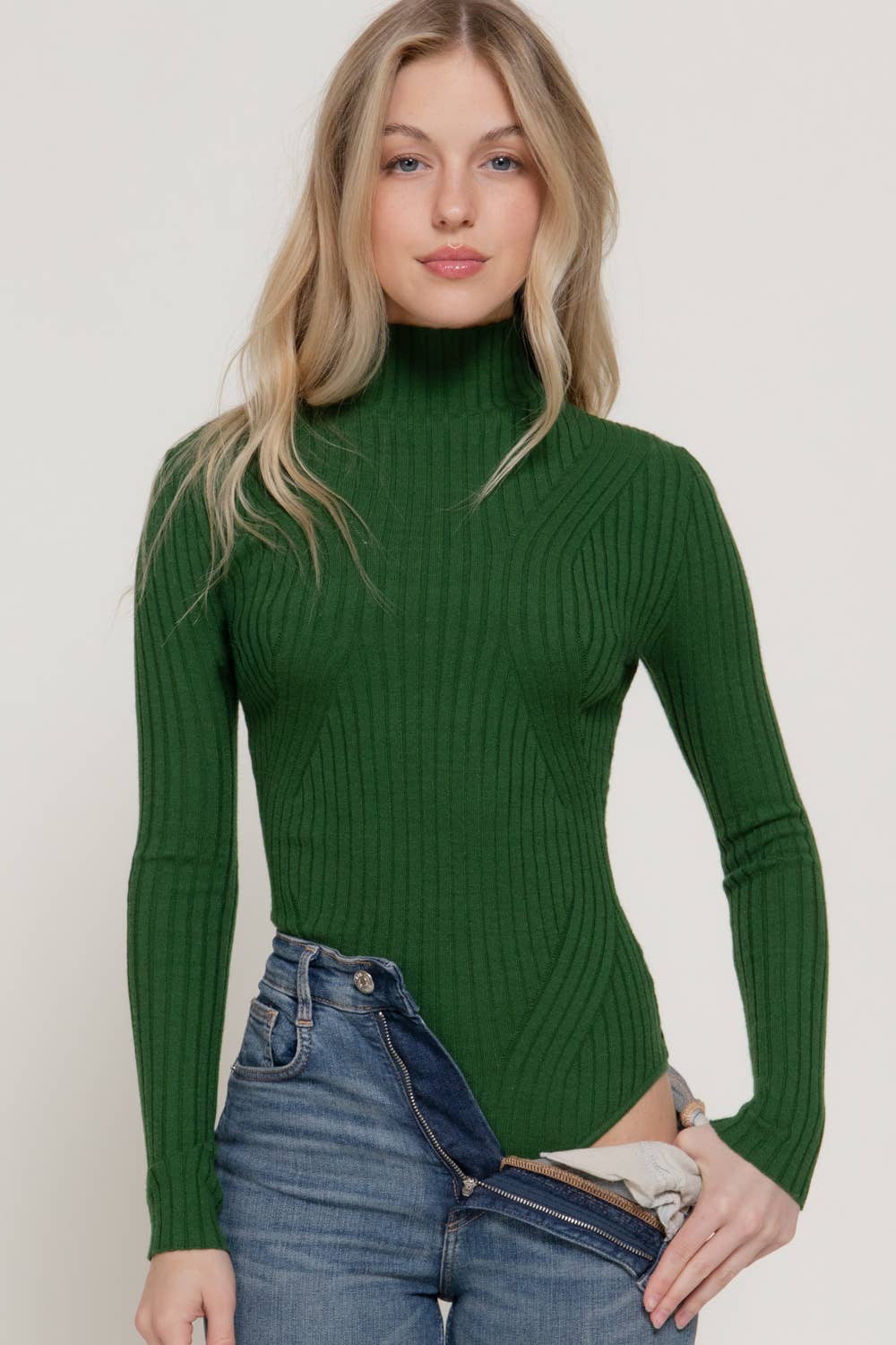 42POPS -  Long Sleeve Turtle Neck Sweater Bodysuit