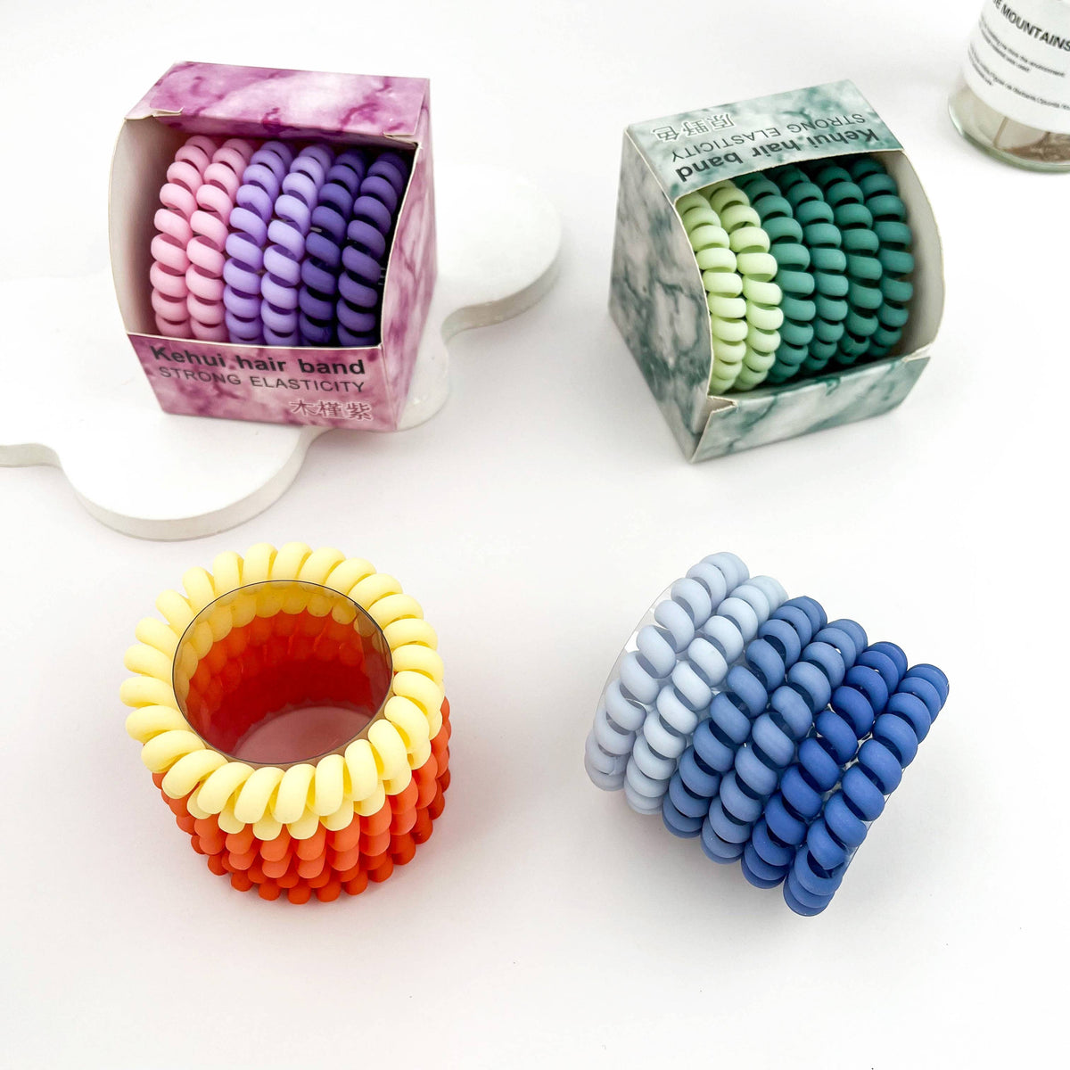 mildstyles - Rainbow Coil Hair Tie Set – Colorful Fashion Elastics