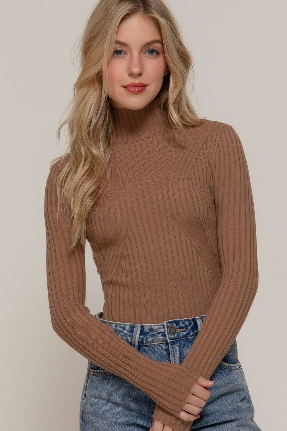42POPS -  Long Sleeve Turtle Neck Sweater Bodysuit