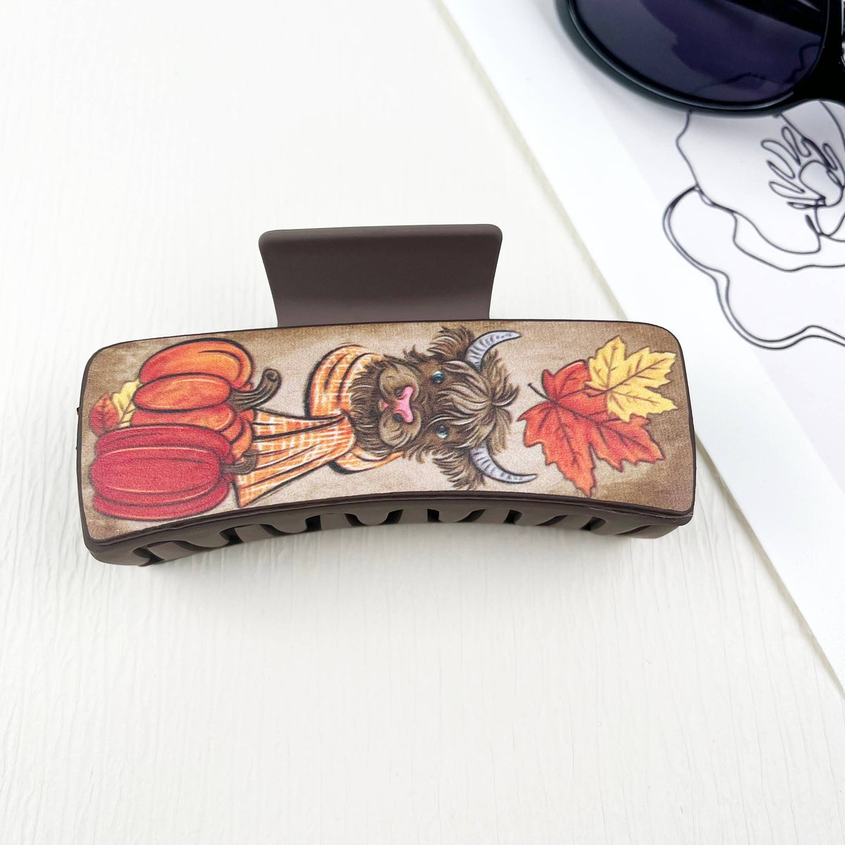 mildstyles - Western cowboy style cow head pattern PU leather Hair clips
