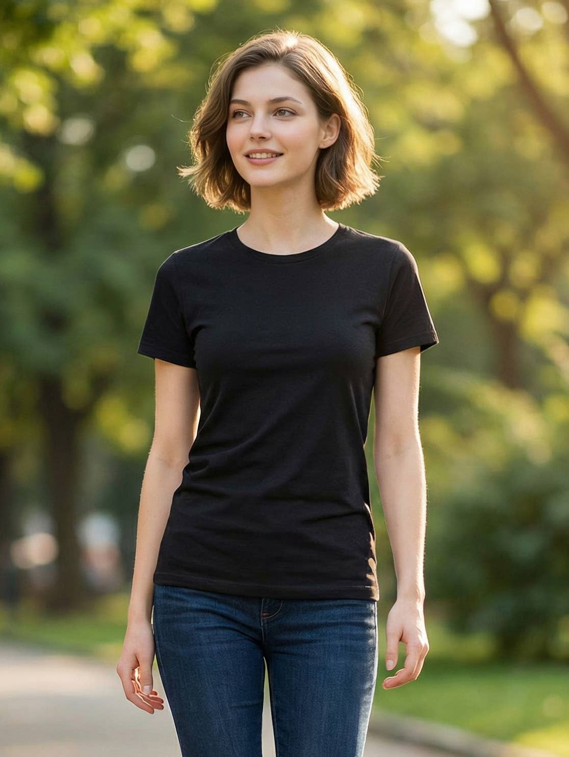 Zenana fitted Short Sleeve Crew Neck Cotton Tee
